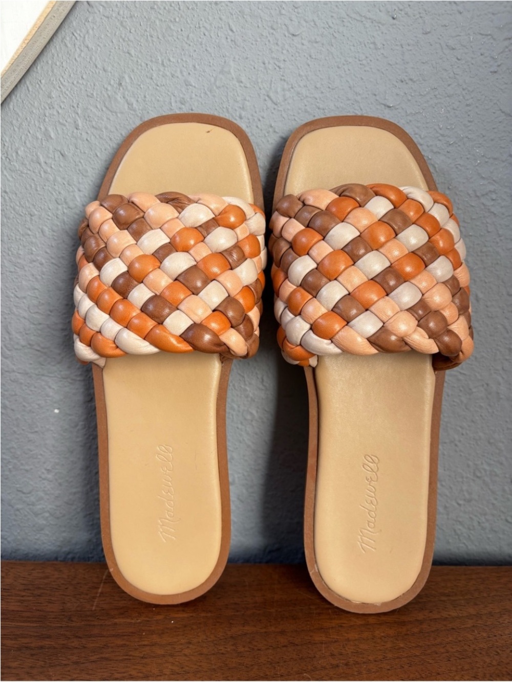 Madewell Suzi Slide Sandals - Tan/White/Mocha Women 7 - Picture 12 of 12